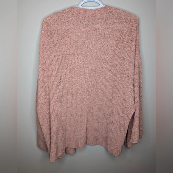 George Dusty Pink Rose 3/4 Flowy Sleeve Open Front Cardigan XXL - Picture 2 of 7